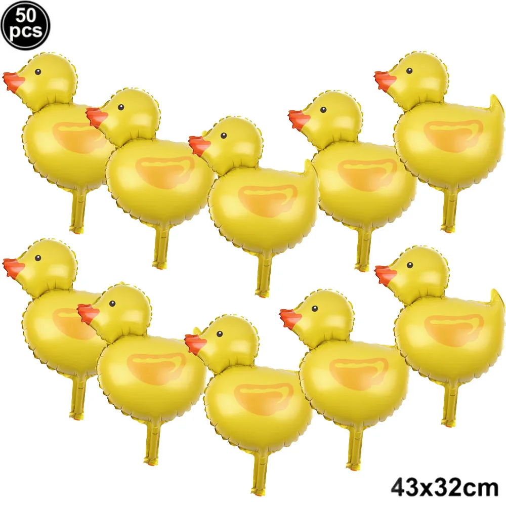 Mini Duck Shape Foil Balloon Duck Birthday Decorations for Baby Shower Farm Animal Head Foil Balloon Party Decoration