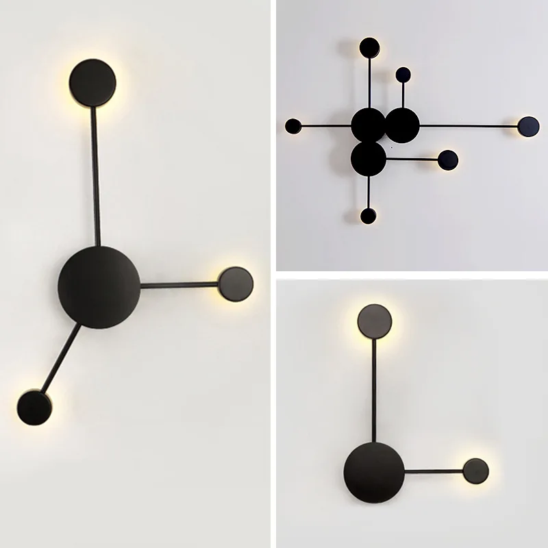 Modern Nordic black wall lamp, bedroom bedside wall lamp
