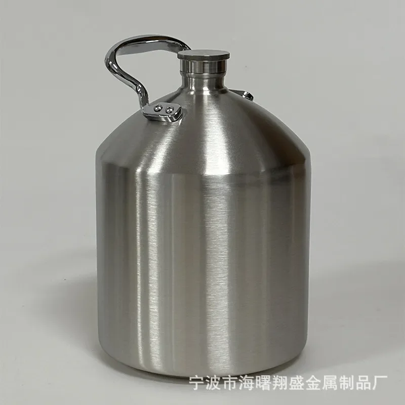 5L 304 Stainless Steel Portable Beer Barrel Sealed Home Brewing Container for Baijiu Wine Oil Storage Large Capacity Craft