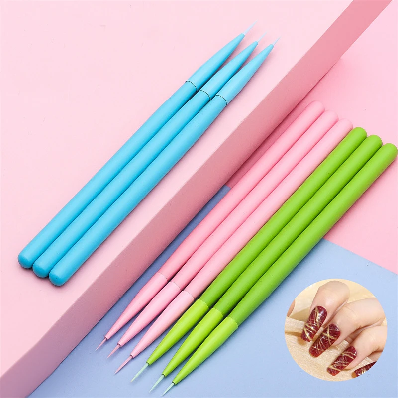 3pcs/set Nail Brush for Gel Nail Art Fine Drawing Nail Brush Macaron Art Brushes Fine Drawing Flower Painting Pens for Gel