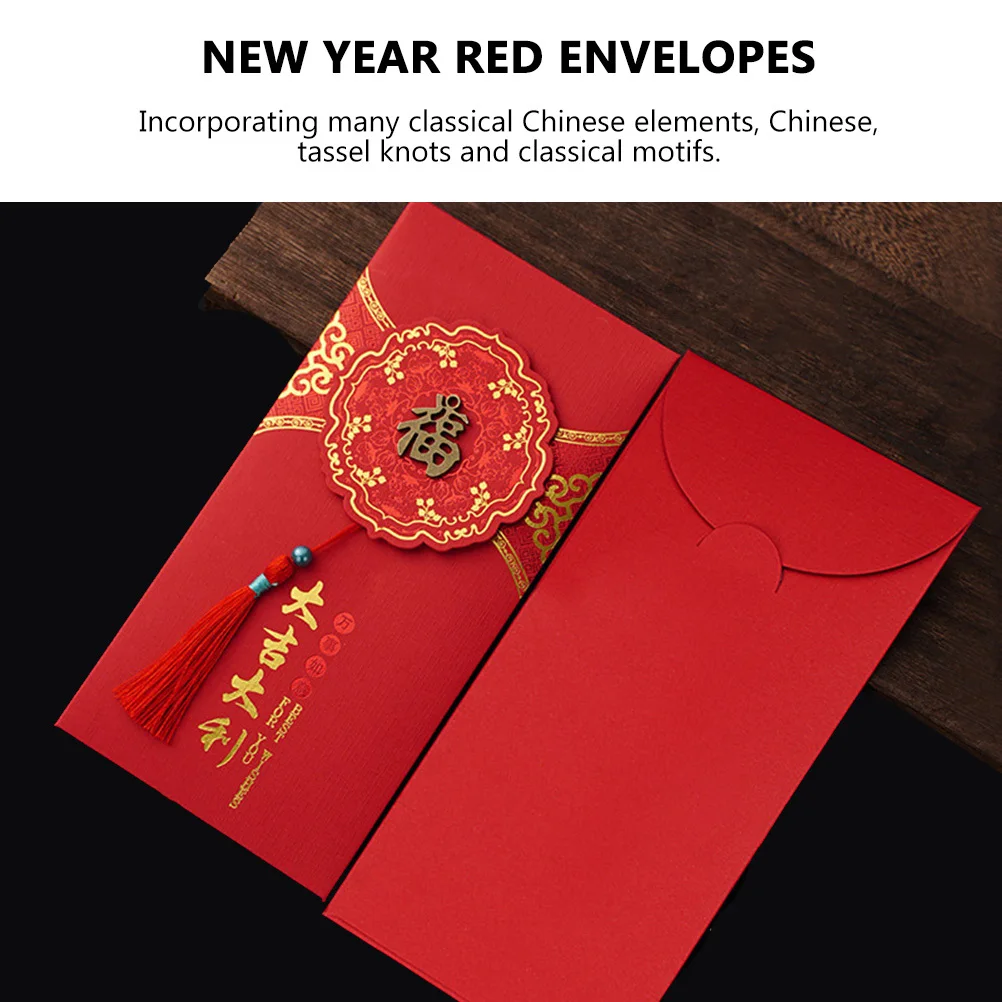 

8Pcs Chinese New Year Red Envelopes Spring Festival Red Packets Chinese-Style Money Storage Packets for Holiday Gift