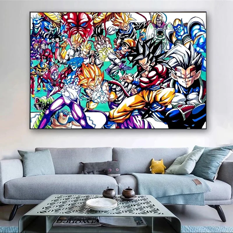 

Classic Bandai Anime HD Canvas Prints Poster Figures Dragon Ball Super Saiyan Goku Vegeta Decor Art Home Room Bar Wall Painting