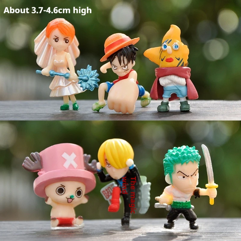 New Cartoon Mini One Piece Doll Straw Hat Monkey D Luffy Diy Micro Landscape Decorations Desktop Ornaments Fish Tank Toy Gifts