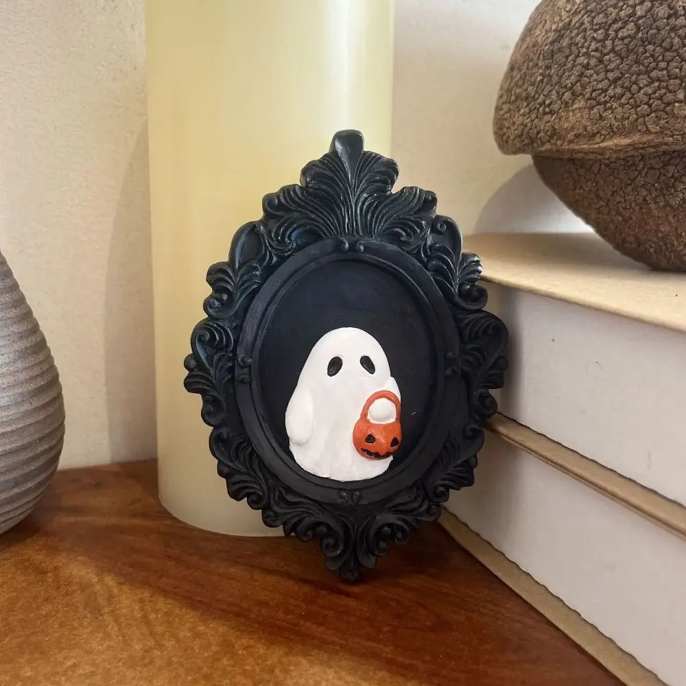 

Resin Halloween Gothic Statue Sculpture Halloween Themed Ghost Wall Hanging Ornament Collectible Handcrafted