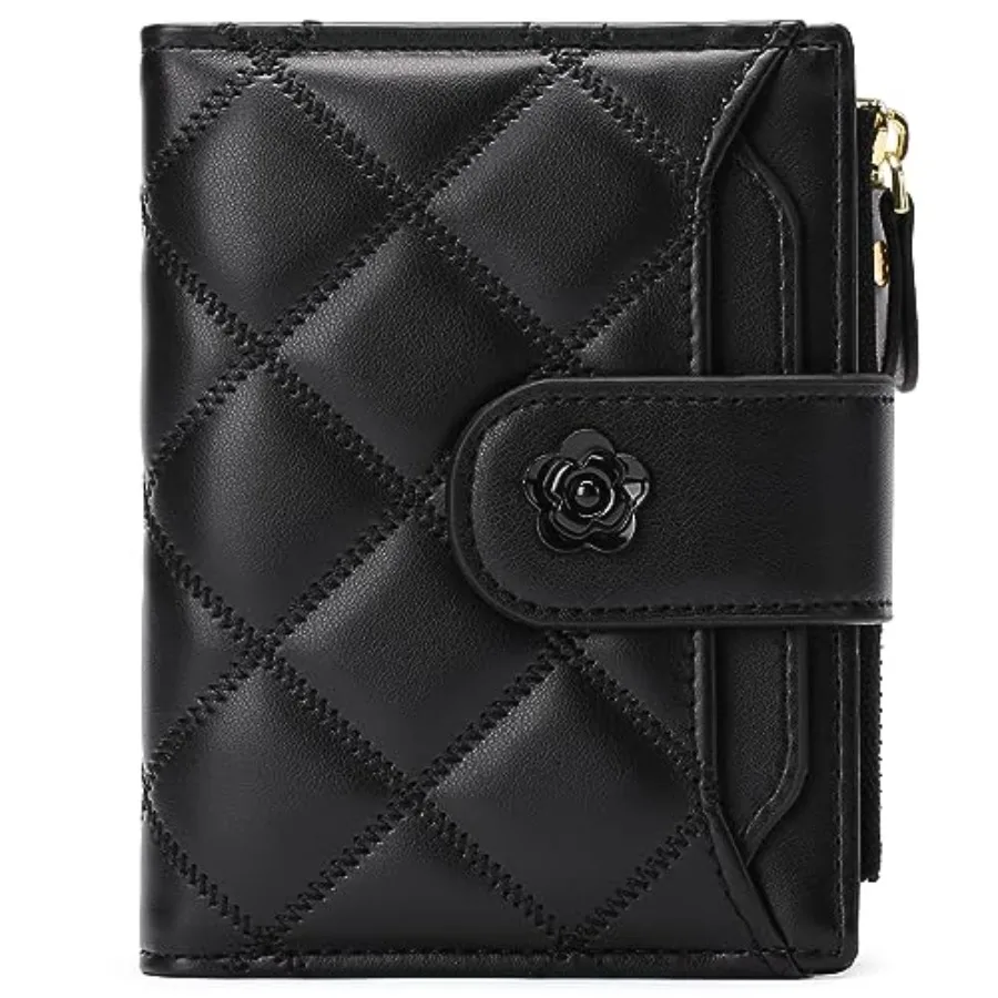 

Small Wallets for Women Leather Bifold Wallet Women RFID Blocking Purse Credit Card Holder with 15 Card Slots and ID Window Coi
