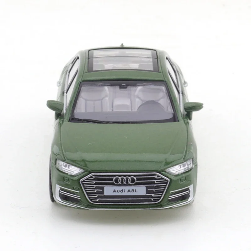 JKM 1/64  Audi A8L 2021 Green Car Alloy Toys Motor Vehicle Diecast Metal Model Kids Xmas Gift Toys for Boys