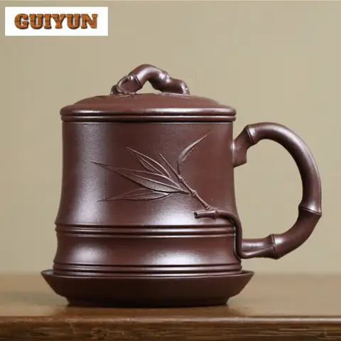 500ml Yixing Purple Clay Raw Ore Purple Mud Filter Tea Separator Cup Retro Tea Mug With Infuser Tea Making Office Water Cup Gift