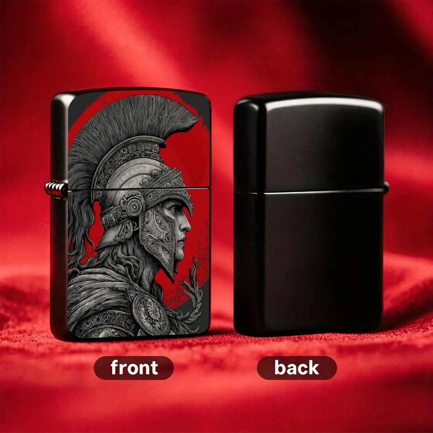 Reusable Flip-top Pocket Metal Windproof Lighter, Featuring Exquisitely Carved Classic Roman Helmet & Armor Relief, Portable & Durable, With Intricate Detailing, Ideal For Daily Use, Or As A Unique Gift For Enthusiasts Of Retro Military
