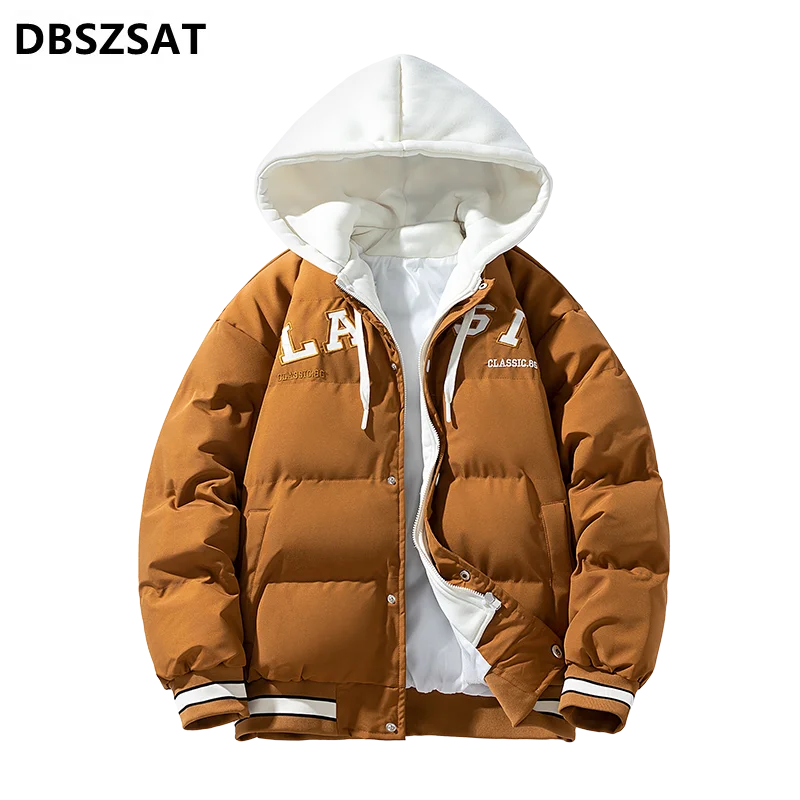 2025   Winter Coats Loose Down Jackets Hooded  Fashion Warm Parkas Good Quality Male Casual Thicker Loose Winer Jackets S-3XL