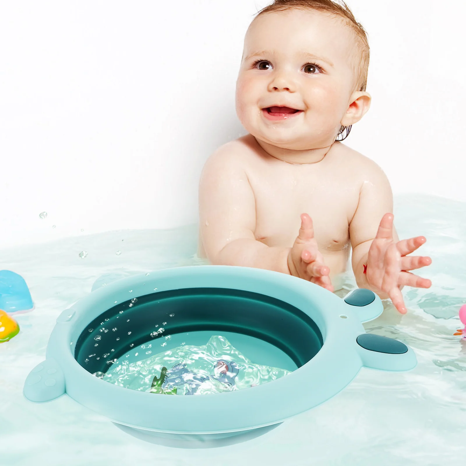 

Cartoon Collapsible Wash Basin Portable Lightweight Travel Basin Multipurpose Washbasin for Face Hands Feet Clothes