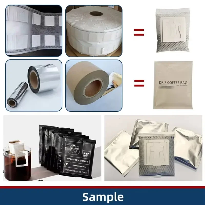 Mesin Pengemas Kopi Bubuk Otomatis Akurasi Tinggi Mesin Pengemas Kopi Tas Sachet Tetes Dalam dan Luar