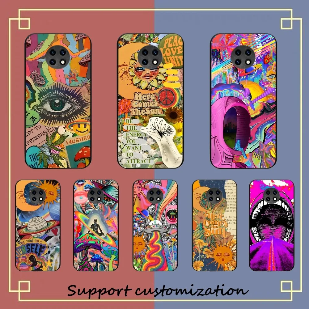 Colourful Psychedelic Trippy Art Phone Case For Redmi Note 4 X 5 A 6 7 8 Pro T 9 Pro 9S 10 Pro 11 Pro 11S 11Epro PocoM3pro