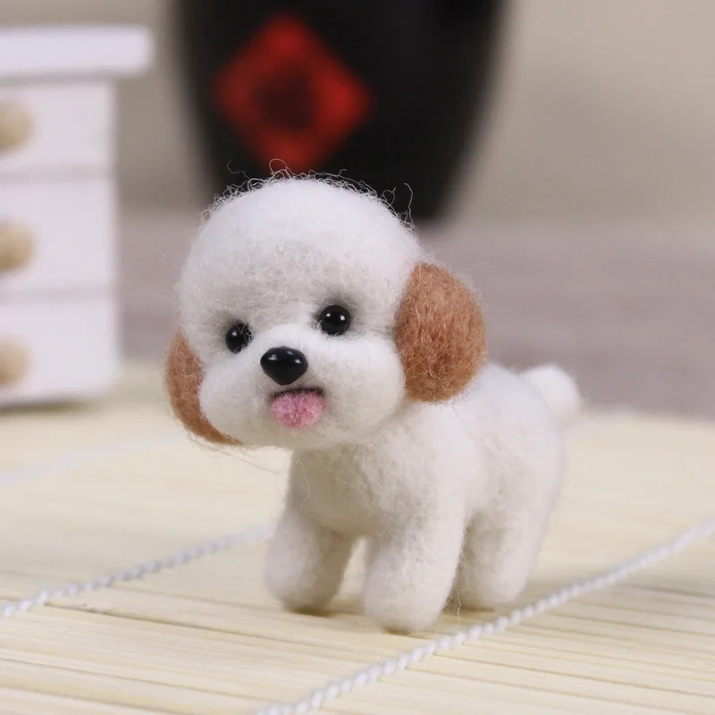 New Poke Wool Felt Handmade DIY Doll Cartoon Cute Small Animal Dogs Material Kit Plush Toys Exercise Kids Hands-on Skills