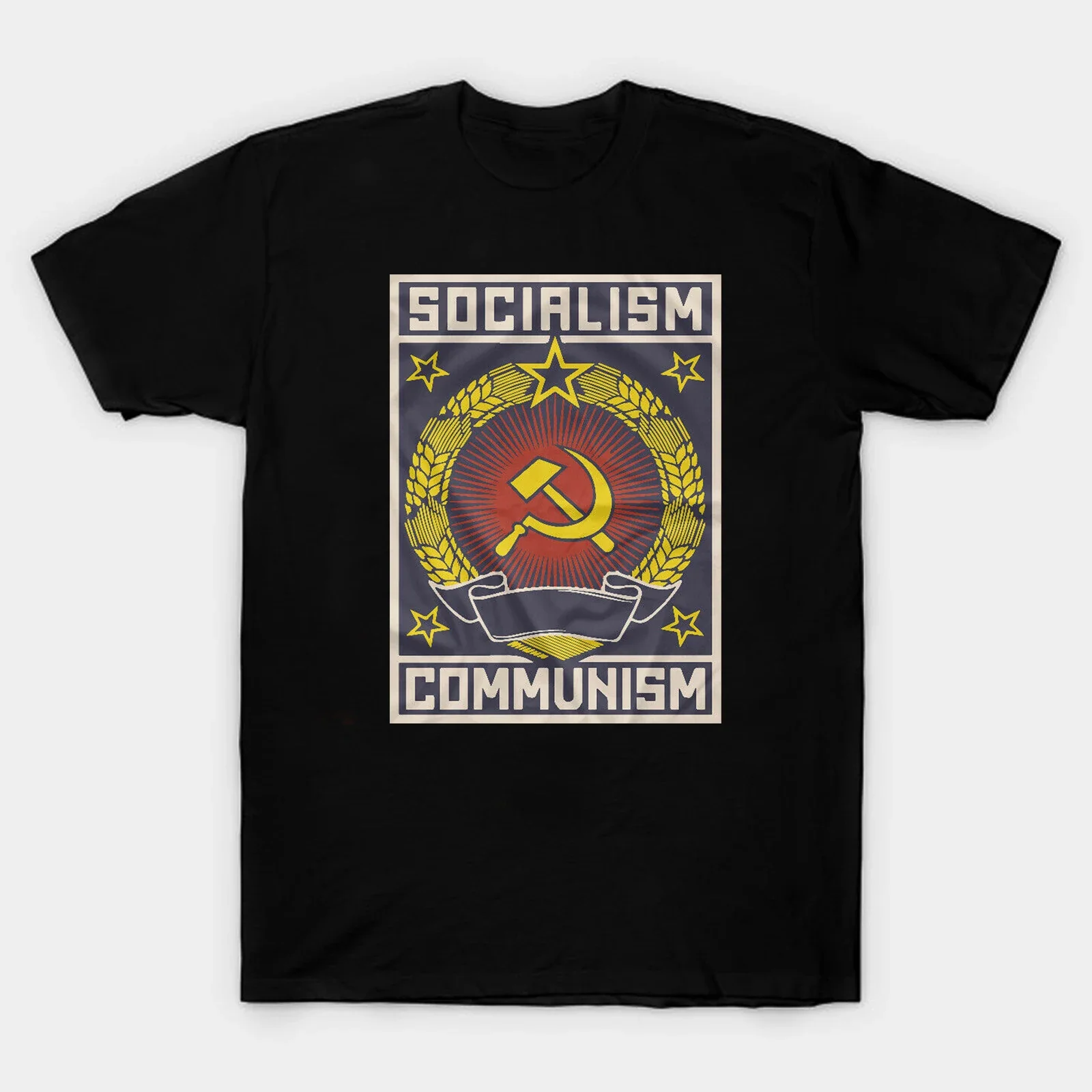 Soviet USSR CCCP Hammer & Sickle badge Socialism Communism T Shirt. Short Sleeve 100% Cotton Casual T-shirt Loose Top Size S-3XL