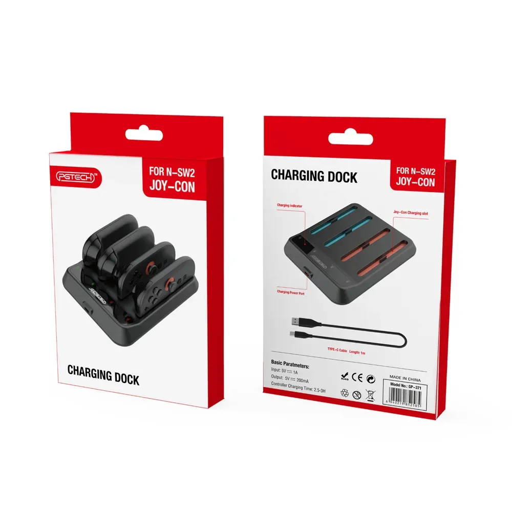 

GP-371 For Switch 2 left&right small controller 4in1 charger Base for Switch2 JOY-CON controller charger with Indicator Light