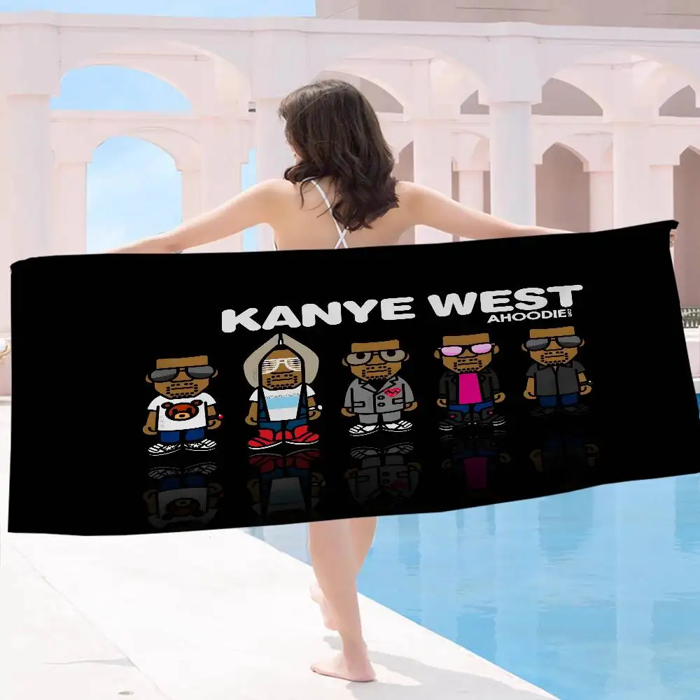 Hot Singer Kanye West Microfiber Beach Towel Absorbent Quick Dry Soft Yoga Swimming Resort Mountain Climbing Towel