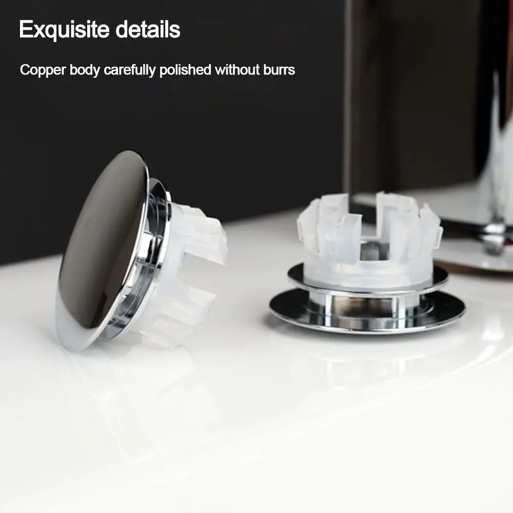 Copper Sink Overflow Cover Trim Ring Hole Cap Wash Basin Round Double Layer Overflow Ring Plug TubDrain Stopper Kitchen Bathroom