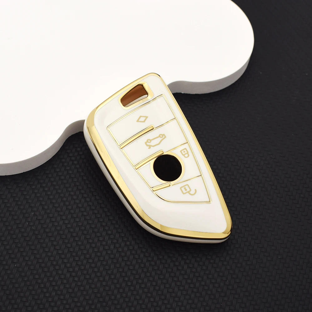 4 Buttons TPU Car Key Case Cover for BMW X1 X3 X5 X6 X7 1 3 5 6 7 Series G20 G30 G11 F15 F16 G01 G02 F48 Auto Accessories