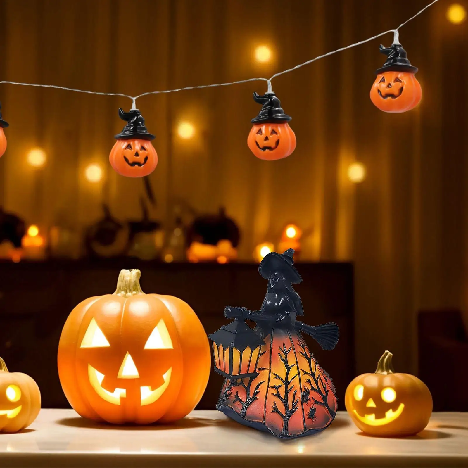 ハロウィン魔女ライト樹脂ハロウィン魔女置物パーティー装飾パティオ玄関フロント学校オフィス農場教室ルーム用