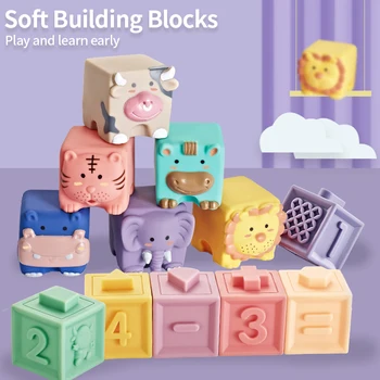 Baby blocks soft toy building blocks soft blocks for 6 month babies. Squeeze blocks silicone bath toys.