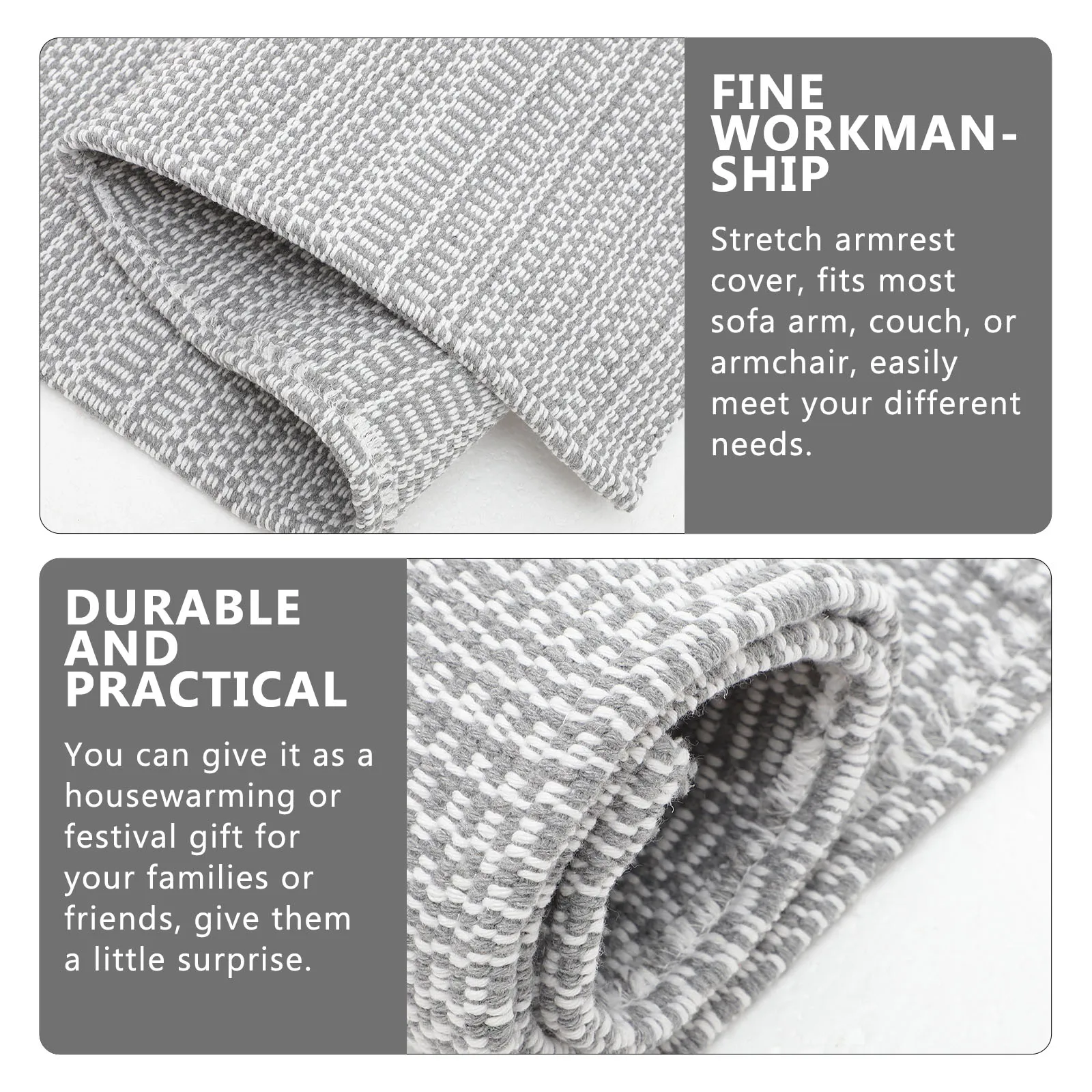 

s Non slip Sofa Armrest Cover Thickened Cotton Linen Protector Grey Couch Covers Sofas Armchair Pads