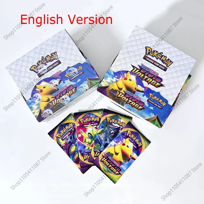 360Pcs Pokémon TCG Sword & Shield Vivid Voltage Booster English Trading Cards Game Game Collection Cards For Kids Gifts