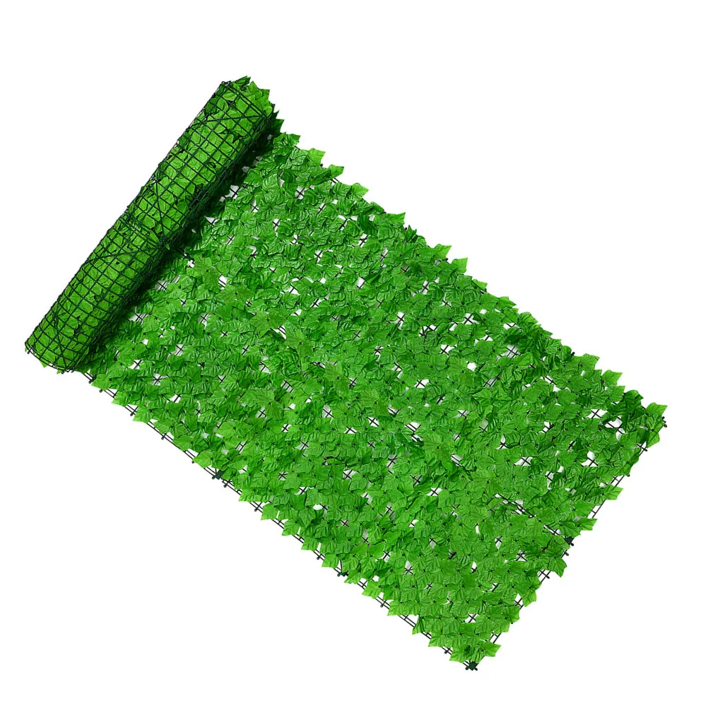 Simulated Green Plant Wall Artificial Leaves Fence Decorative Plant Wall for Courtyard Living Room Outdoor Garden Decoration