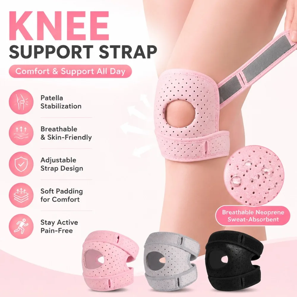 Patella Knee Brace Patellar Tendon Support Strap Knee Pain,Arthritis,Tendonitis,Knee Stabilizer Sports Patella Strap Protectors