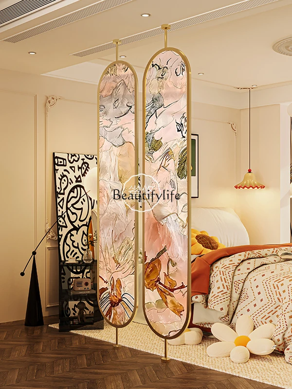 

110*Art glass screen partition French light luxury cover high-end decoration