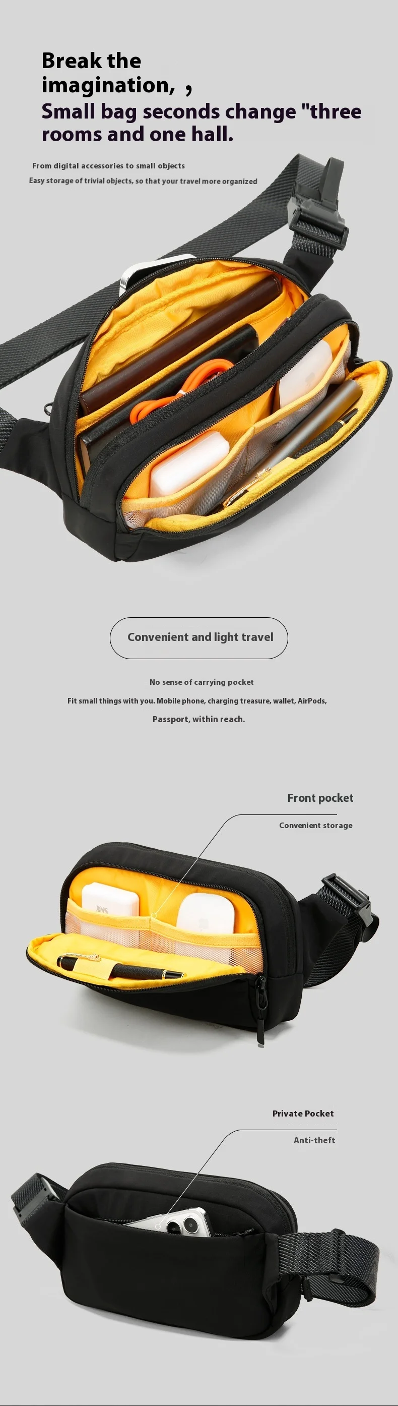 2026 NEW Men Travel Organizers Portable Male Travel Bags Oxford Cluth Cable Storage bags Bolsa de hombre Мужская сумка Sacs  가방