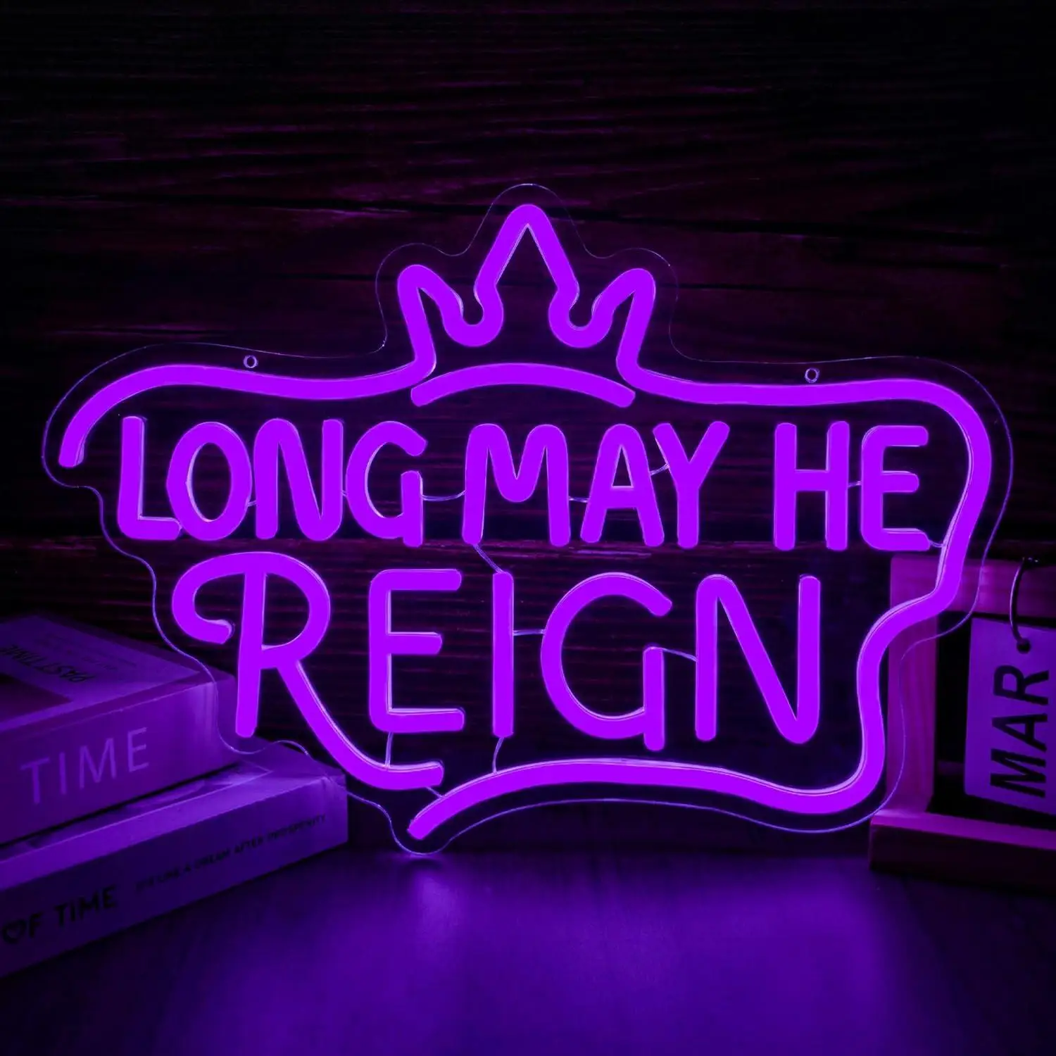 Long May He Regin Neon Sign USB Dimmable LED Neon Lights for Game Room Man Cave Bedroom Wall Art Decor Gift for Fans Wall Lights