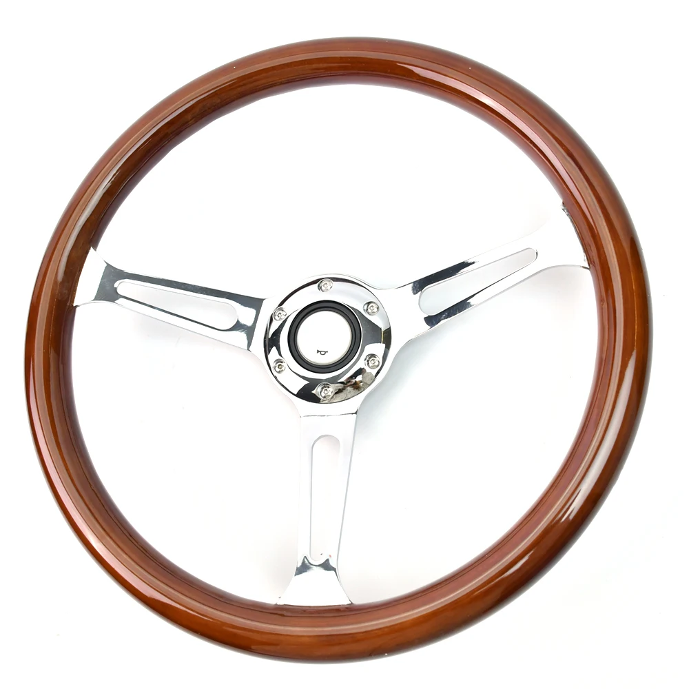 

Vintage Wood 380mm Steering Wheel Neo Chrome 70PCD Classic Steering Wheel