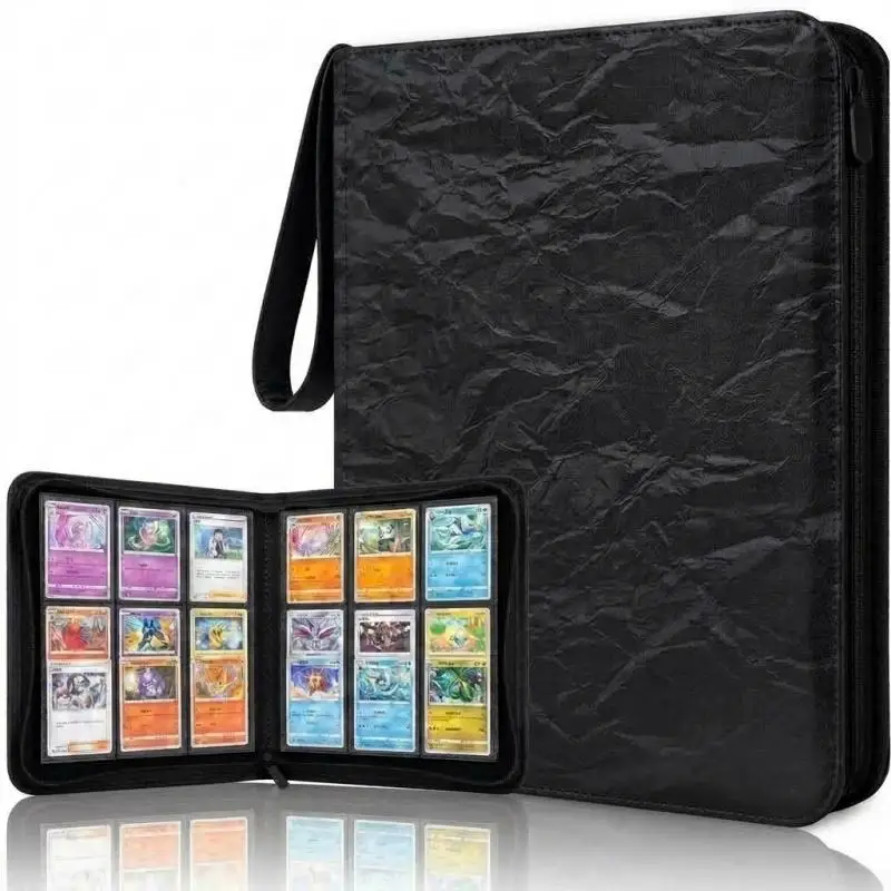 Sports Card Holder 9 Pockets Premium Zip Trading Card Case Collector's Card Holder Can Be Used To Collect Organise Game Cards