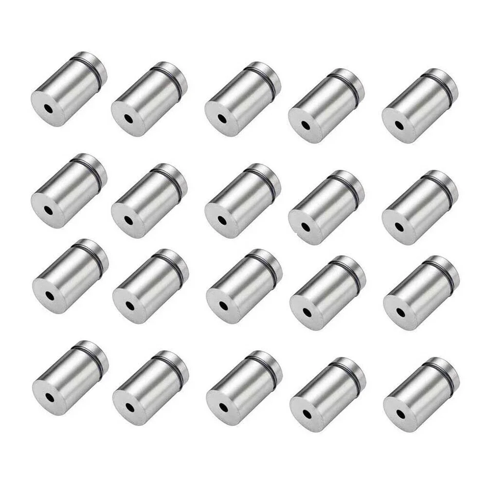 20pcs Stainless Stand Off Bolts Glass Mirror Clip Mount Standoffs Sign Advertisement Fixings Nails Wall Hanging Holder Hardware