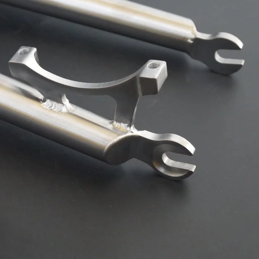 Ninghao Gr.9 Titanium Alloy Silver High Strength Road Bike Front Fork 700c 3al/2.5v Shock