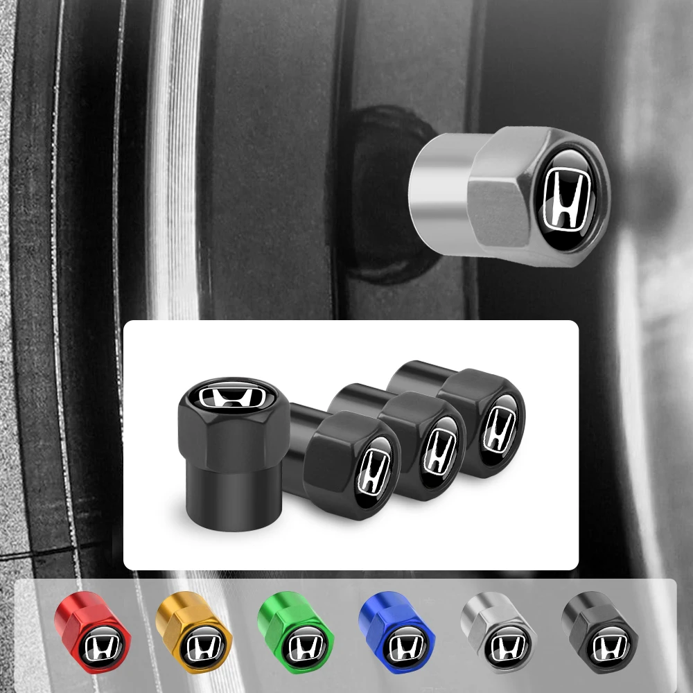 4 pçs pneus da roda de carro válvulas tampas da haste do pneu para honda civic 10th 11th gen hrv jazz city fit accord 7 crv odyssey mugen spirior