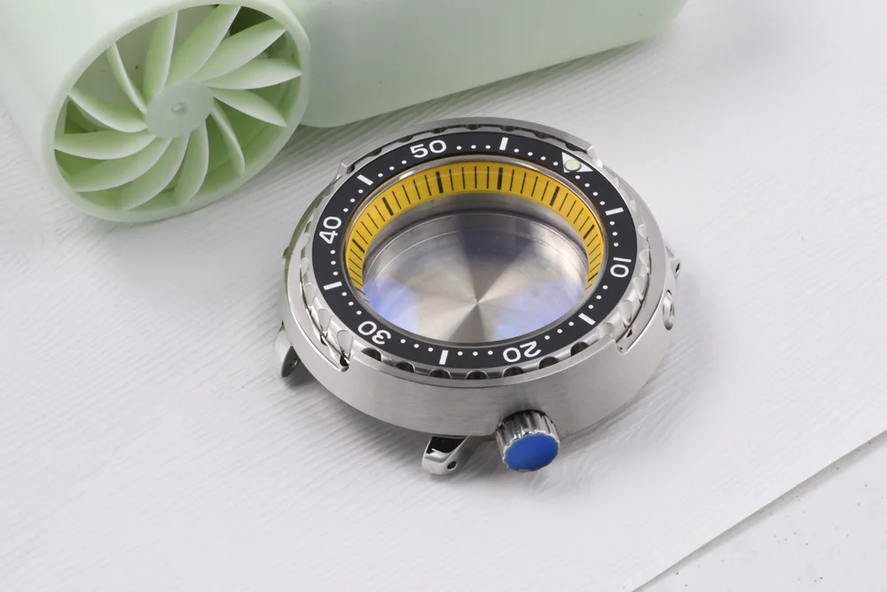 Heimdallr Tuna Taucheruhrgehäuse, 316L Edelstahl, Keramiklünette, 29 mm Zifferblatt, Saphirglas, C3-Leuchtzeiger für NH35/NH36 Uhrwerk – Detail 11