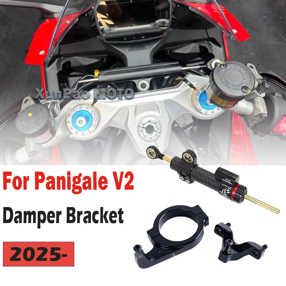 

New For Ducati Panigale V2 PANIGALE V2 2025- Motorcycle Adjustable Stabilizer Steering Damper With Bracket Mount CNC Accessories
