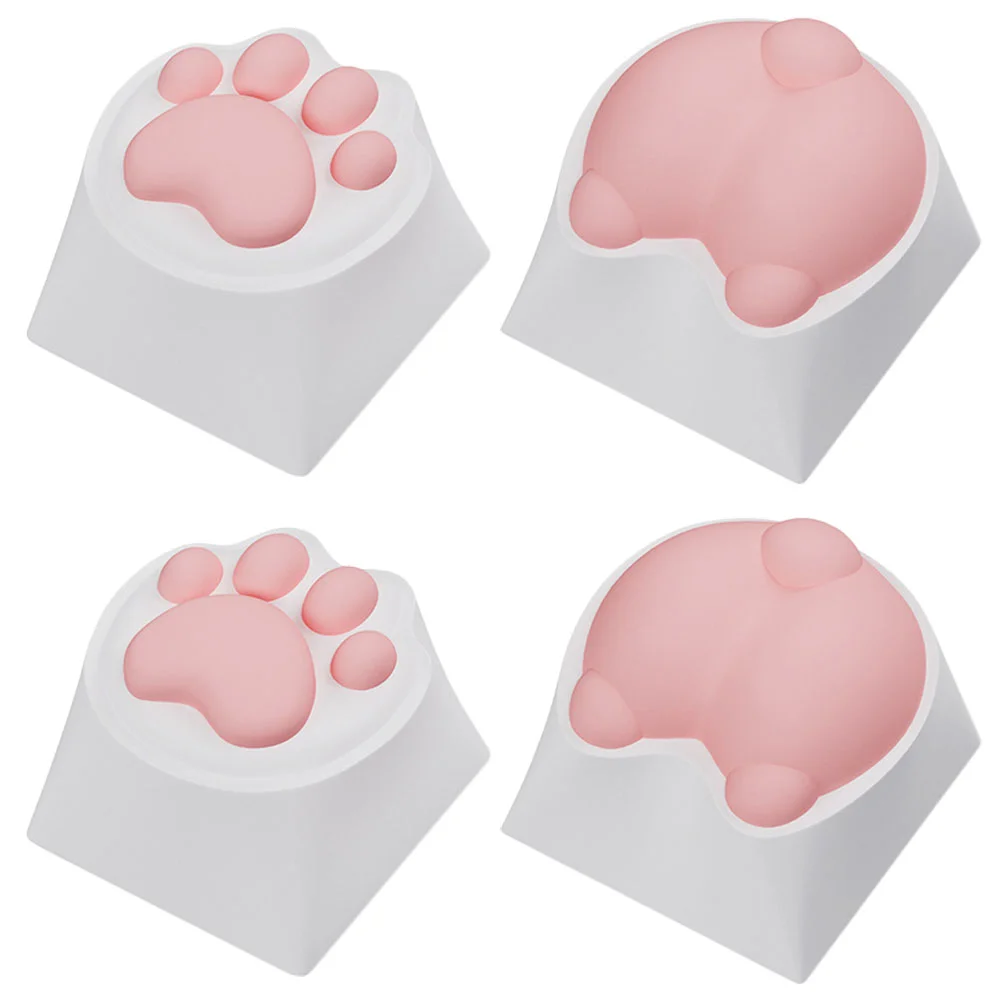 4 Pcs Computer Claw Keycaps Silicone Mechanical Paw Cute for Pink Gaming