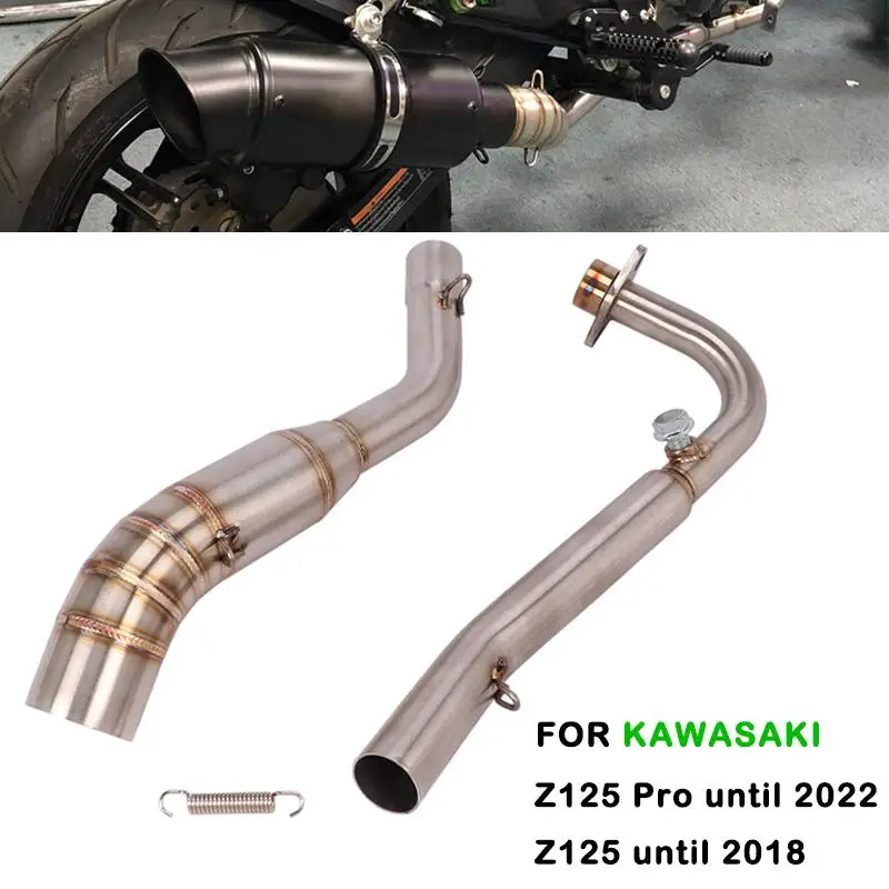 

Header Pipe For Kawasaki Z125 Until 2018 Z125 Pro Until 2022 Motorcycle Exhaust Pipe Front Connect Link Tube Slip On Steel