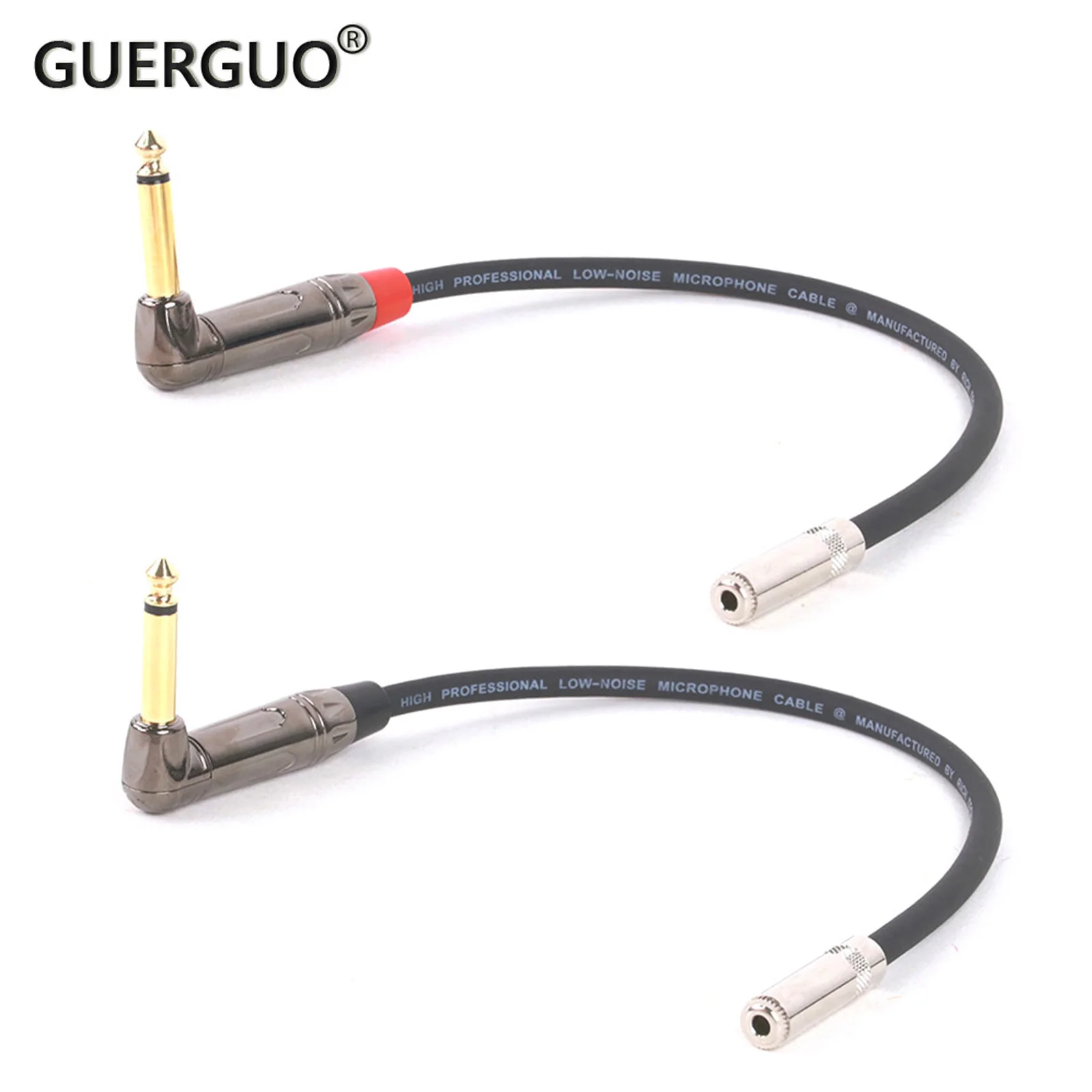 

6.35mm Mono Right Angle Male Jack to 3.5mm Stereo Female Jack Adapter Converter Audio Headphone Jack High Quality Wholesale