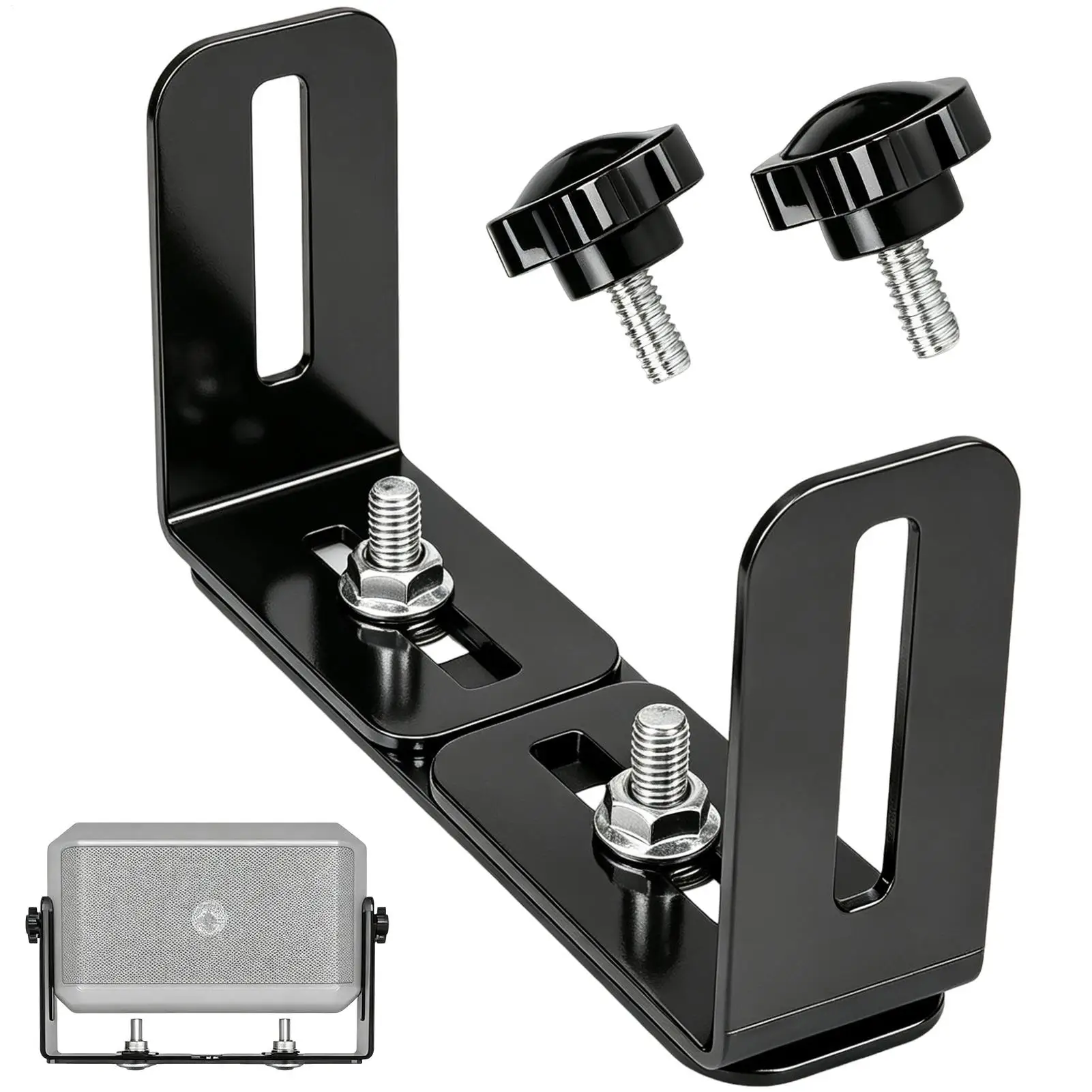 Cb Radio Mount 6-10 Inch Adjustable Width Universal Heavy-Duty Holder Cb Radio Mounting Brackets for Scanners Radar Detectors