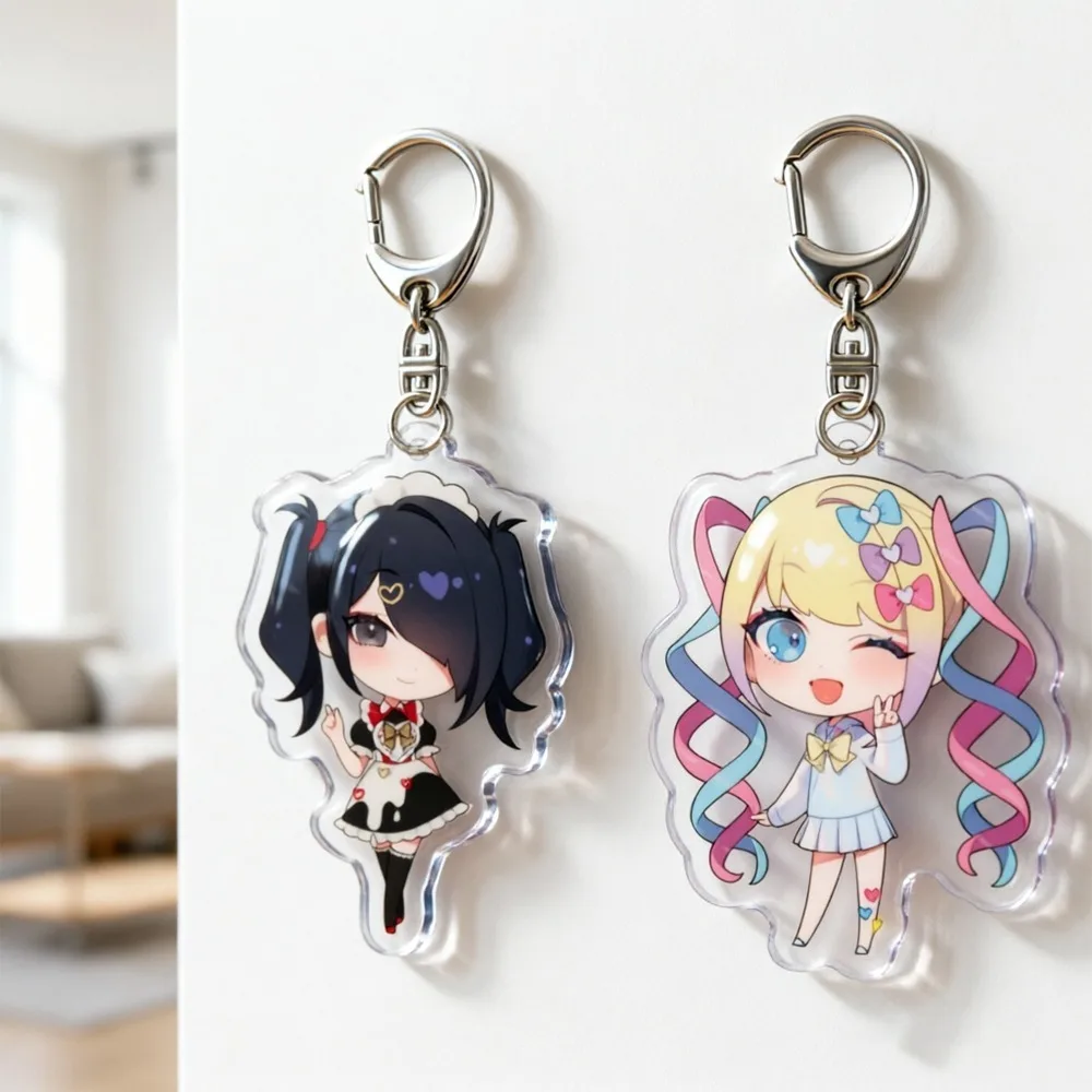 

Anime Game Peripheral NEEDY GIRL OVERDOSE Rain Purple Lollipop Q Version Acrylic KeyChain Custom Cartoons Backpack Pendant Gift