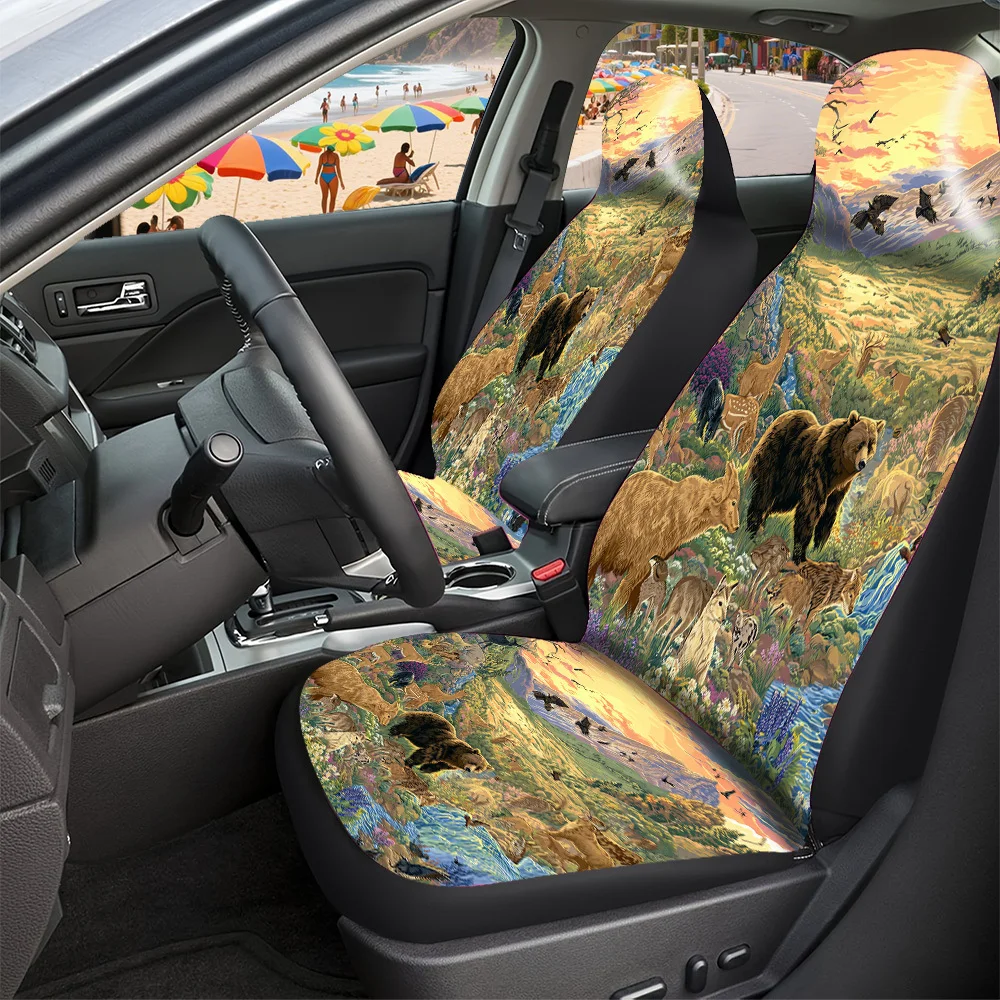 2-5 Seat Set Car Seat Covers Premium Fit For Truck SUV Off-road Car Majestic Wildlife Breathtaking Natural Landscape Perfect Ho