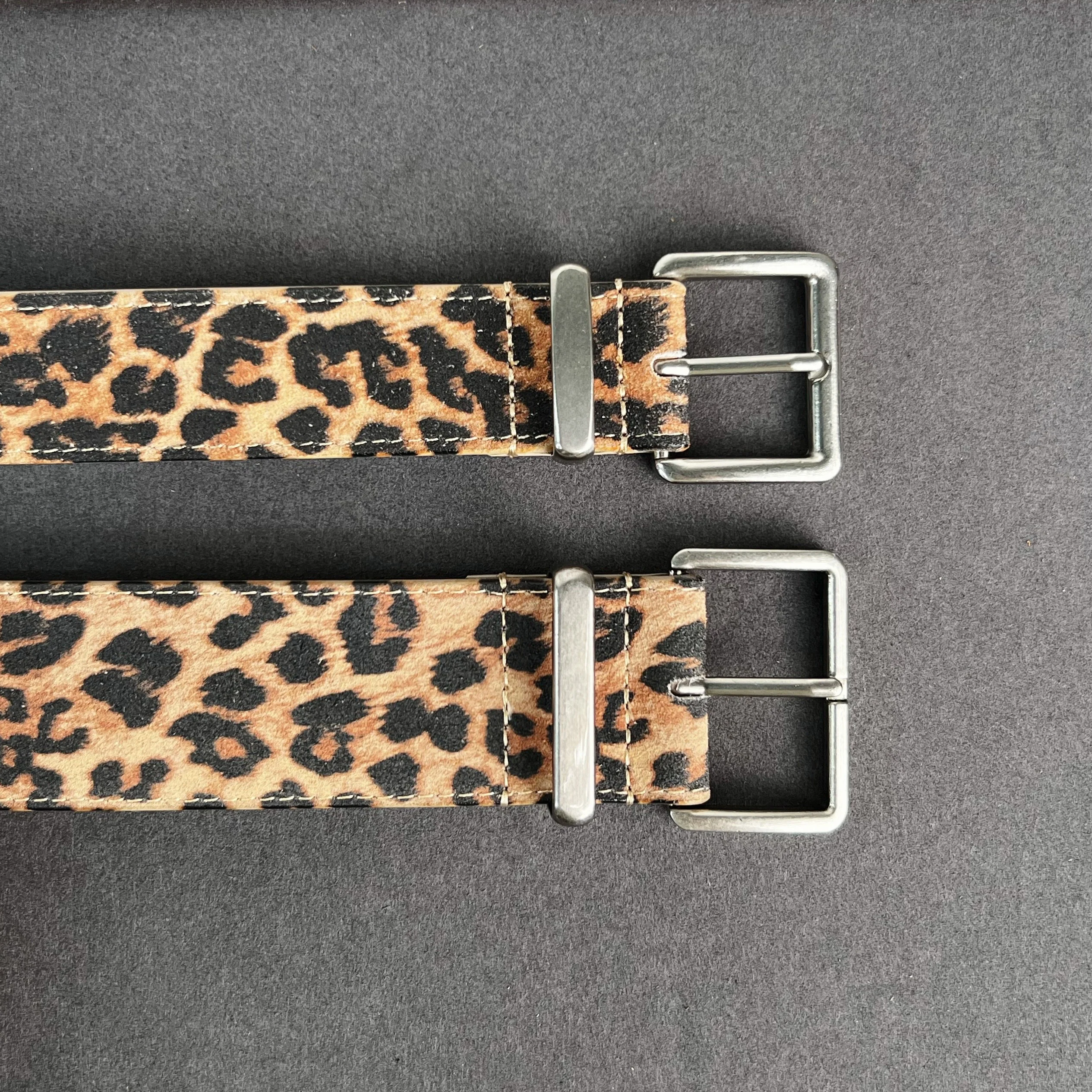 2024 كلاسيكي ليوبارد طباعة متجمد الجلد المدبوغ الجلد الحقيقي Ceinture صب فام لوكس تصميم الخريف قميص فستان حزام خصر من الجلد الحقيقي