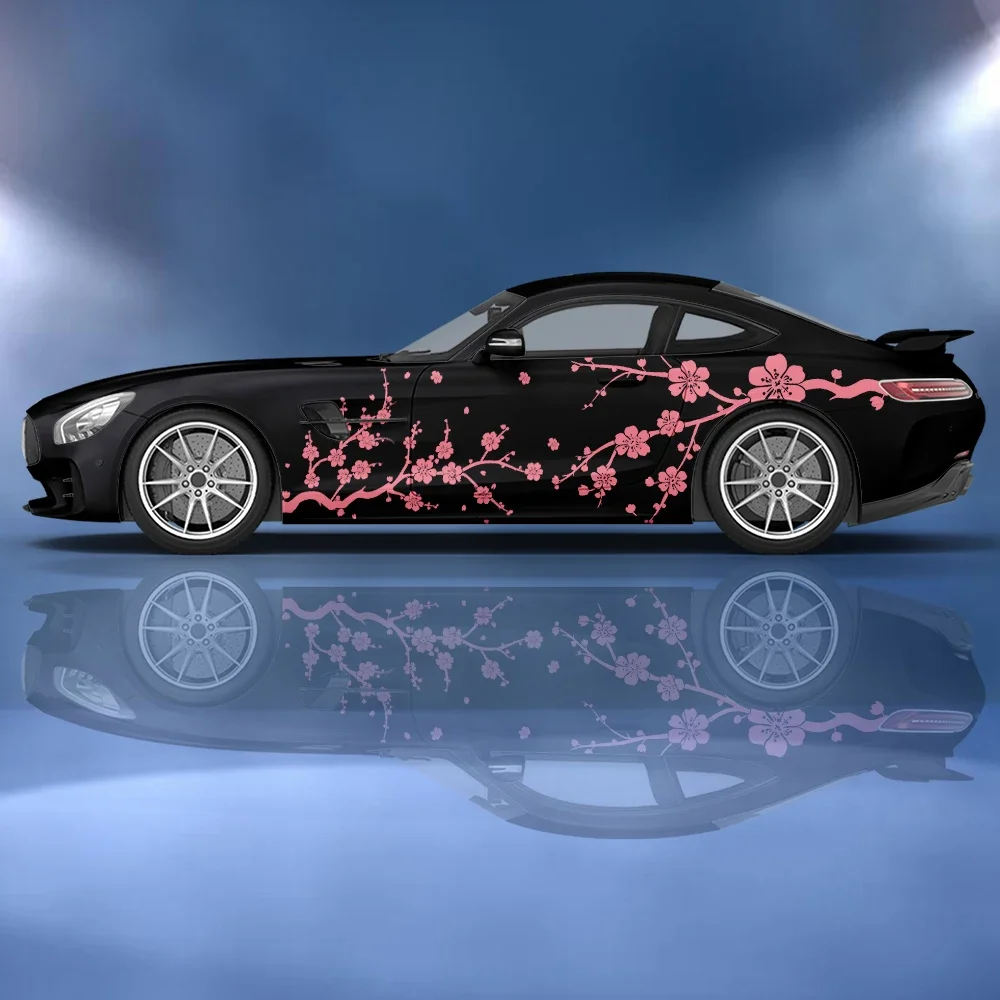 Branches and flowers Car Side Sticker Vinyl Paper Racing Wrapping Design Painting Printing Itache Self-Adhesive Car Decal