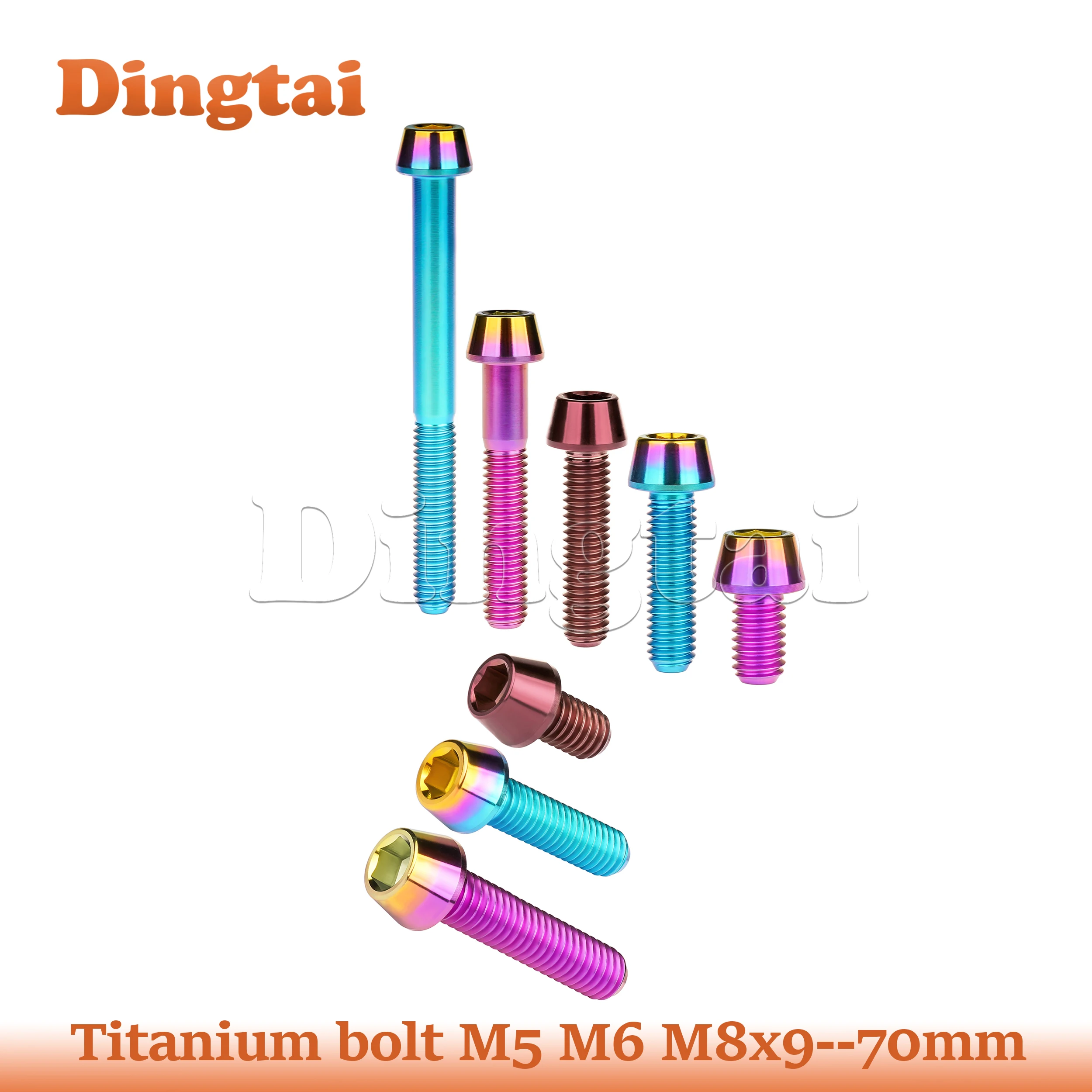 

Dingtai Titanium Bolt M5 M6 M8x9--70mm Allen Cone Head Screws For bicycles