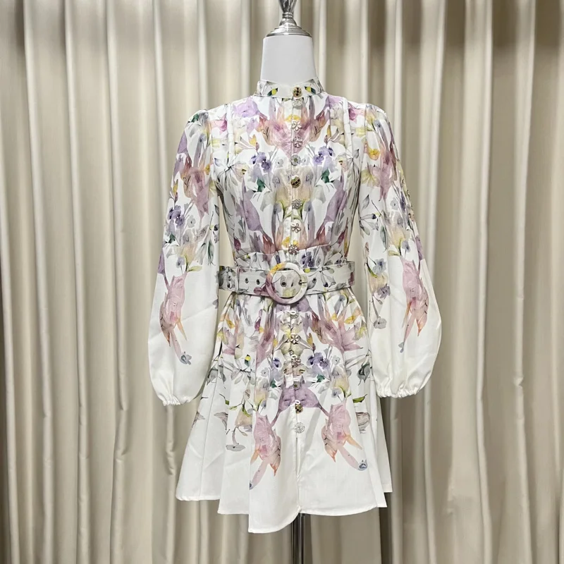 

Women's Dress Floral Linen Elegant Short Dresses Casual Vacation Beach Party Dresses Woman Clothing Fashion Summer Dresses 2025
