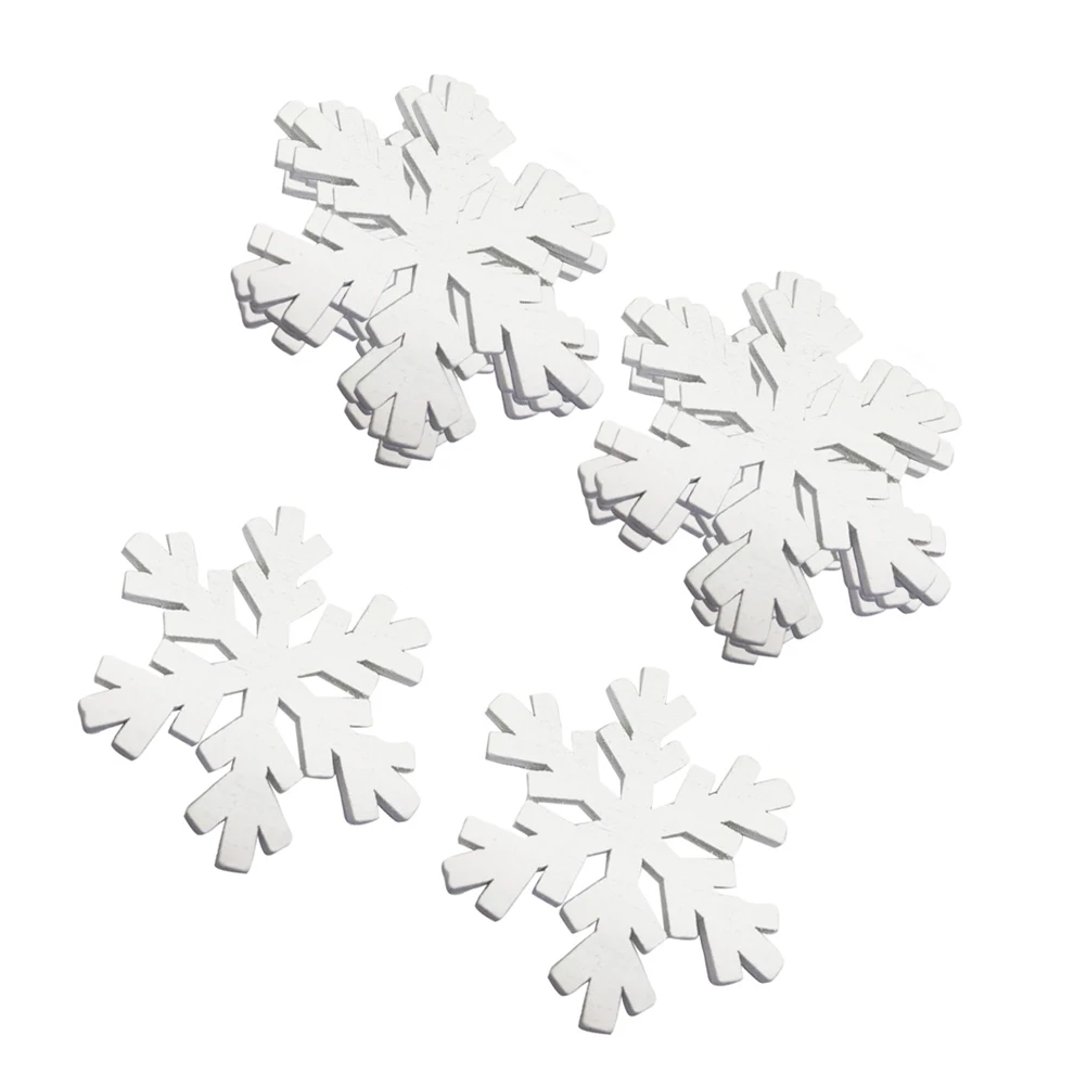 

20 Pcs White Wood Snowflake Tags naments Wooden Pendants Accessories Kids Bedroom Playroom Nursery Decor Craft Sewing Supplies
