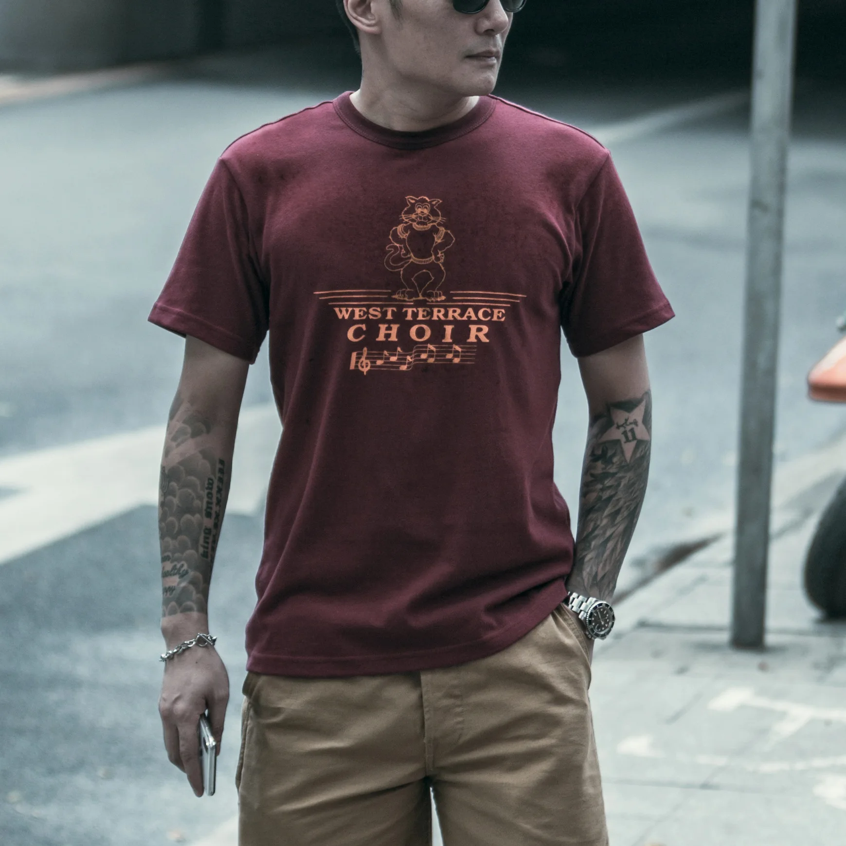 NON_STOCK_VINTAGE series_Men's American khaki heavy short-sleeved round neck t-shirt